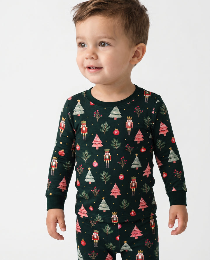 Dark Nutcracker Christmas Bamboo Two Piece Long Sleeve Pajama Set