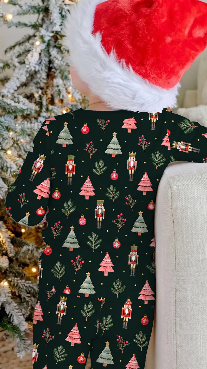 Dark Nutcracker Christmas Bamboo Two Piece Long Sleeve Pajama Set