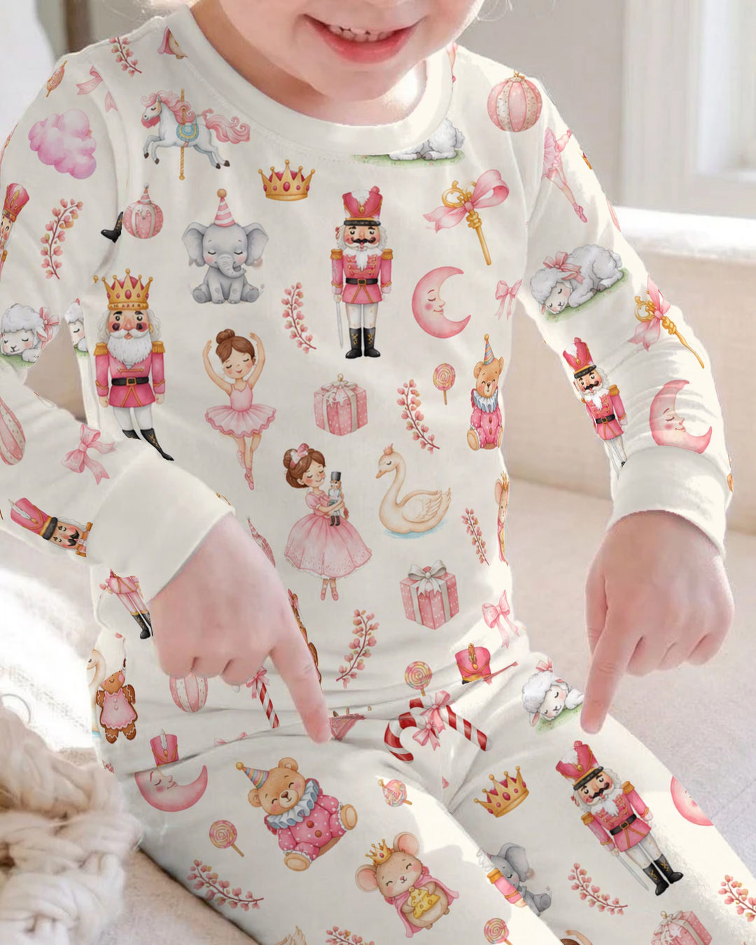 Sugar Plum Nutcracker Christmas Bamboo Two Piece Long Sleeve Pajama Set