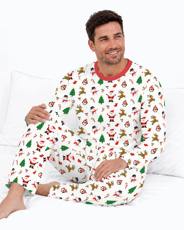 Classic Christmas Friends Bamboo Men's Pajama Set