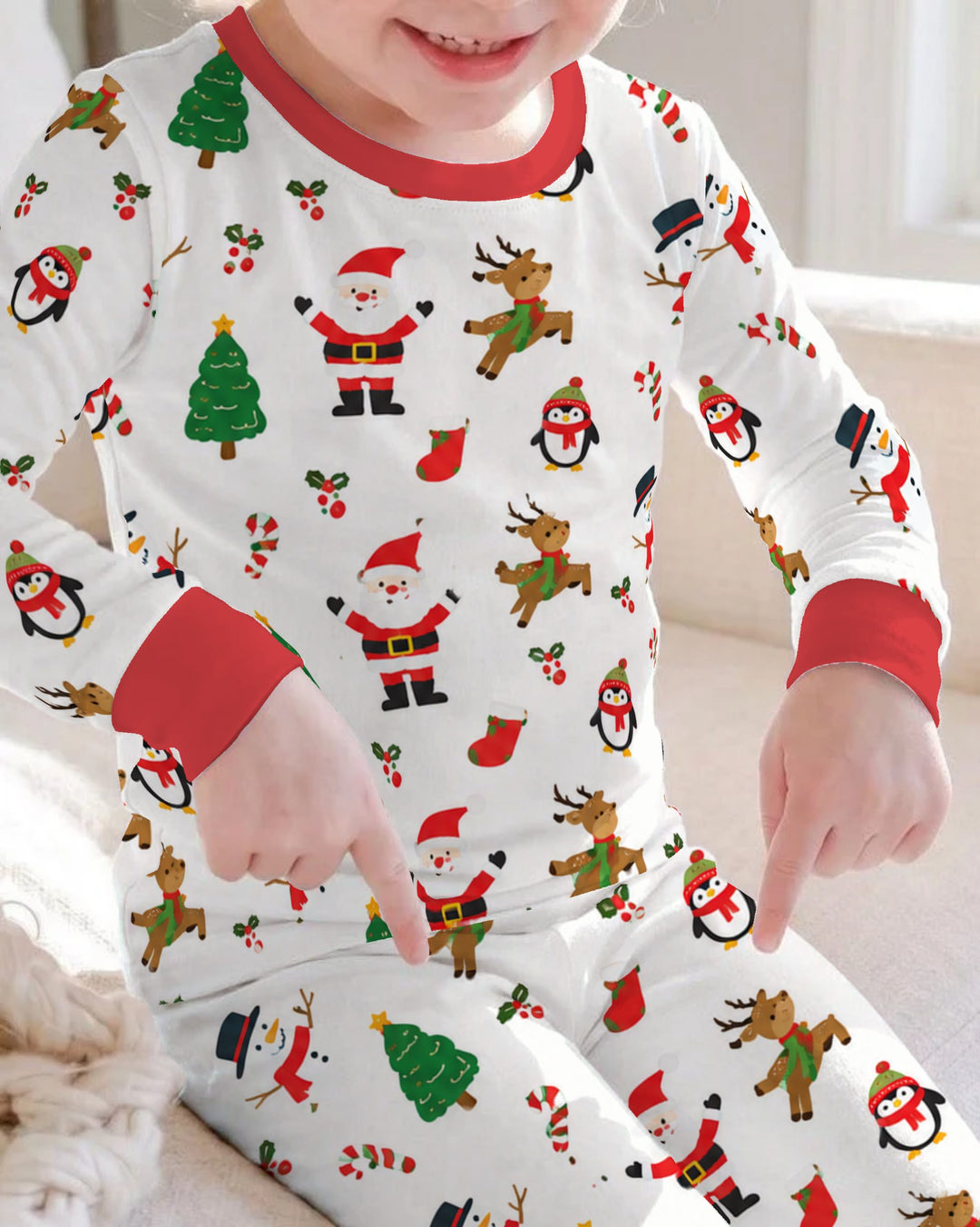 Classic Christmas Friends Bamboo Two Piece Long Sleeve Pajama Set