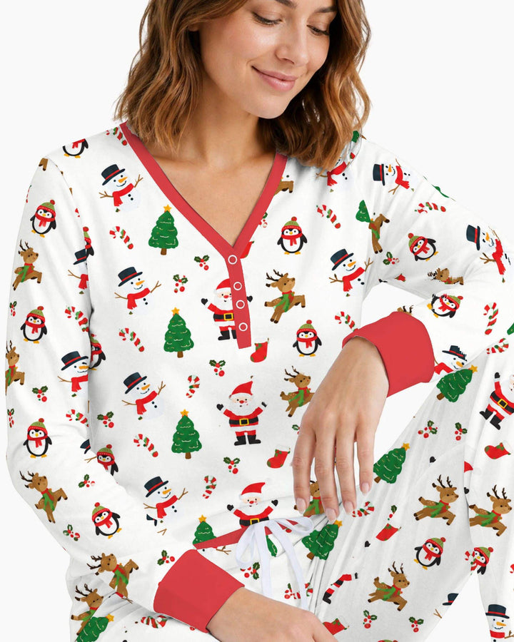 Classic Christmas Friends Bamboo Women Pajama Set