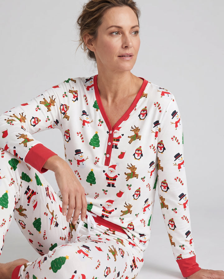 Classic Christmas Friends Bamboo Women Pajama Set