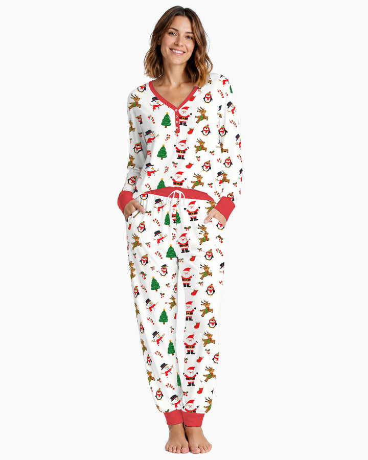 Classic Christmas Friends Bamboo Women Pajama Set