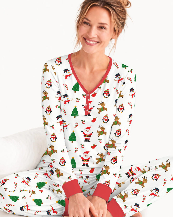 Classic Christmas Friends Bamboo Women Pajama Set
