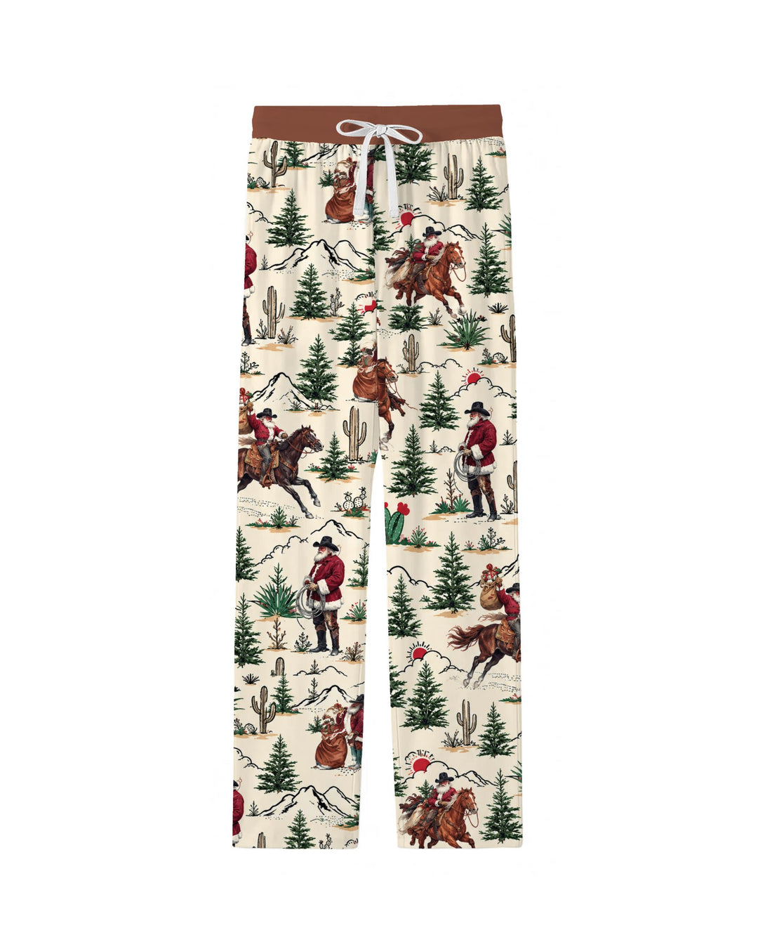 Western Cowboy Santa Christmas Bamboo Men's Pajama Set