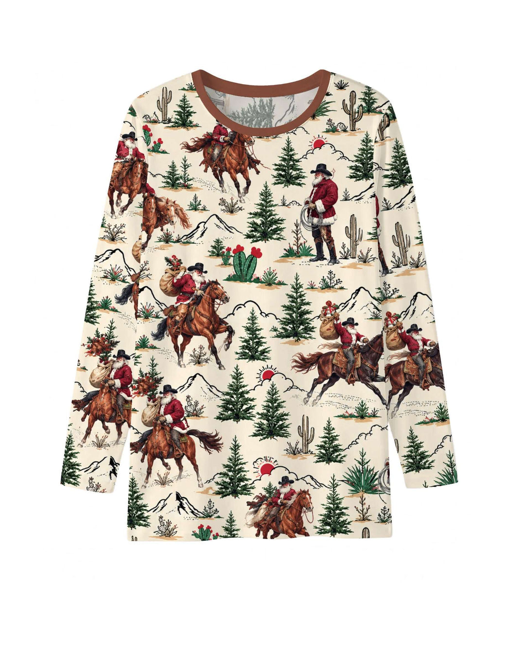 Western Cowboy Santa Christmas Bamboo Men's Pajama Set