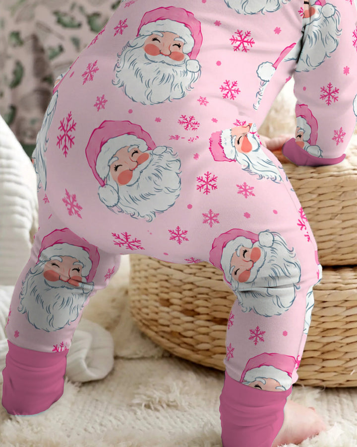 Pink Santa Snowflakes Bamboo Convertible Zippy