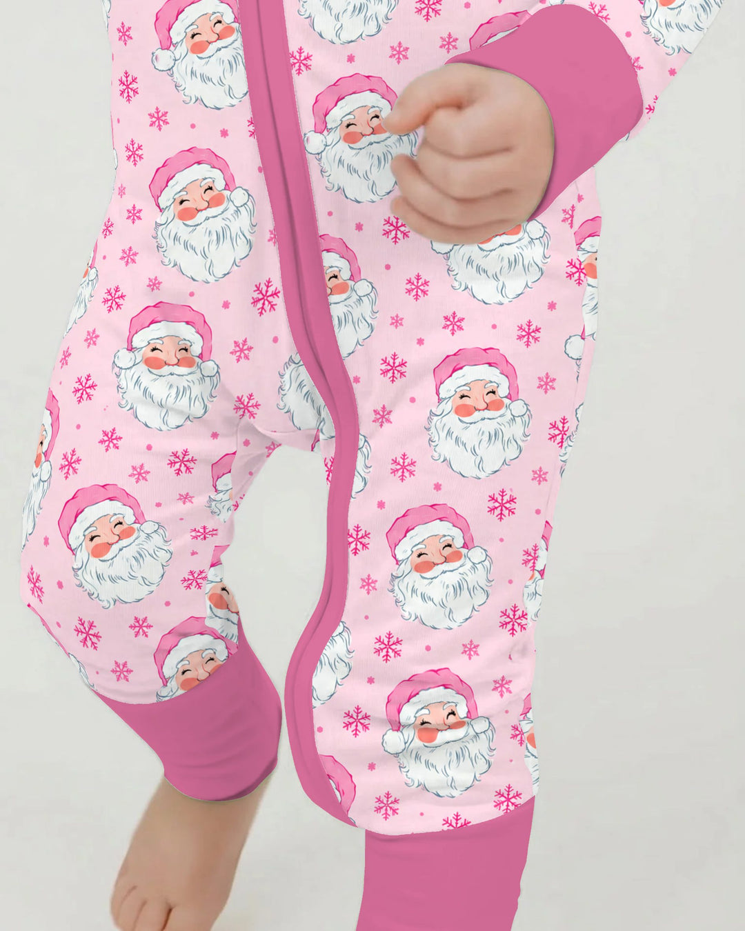Pink Santa Snowflakes Bamboo Convertible Zippy