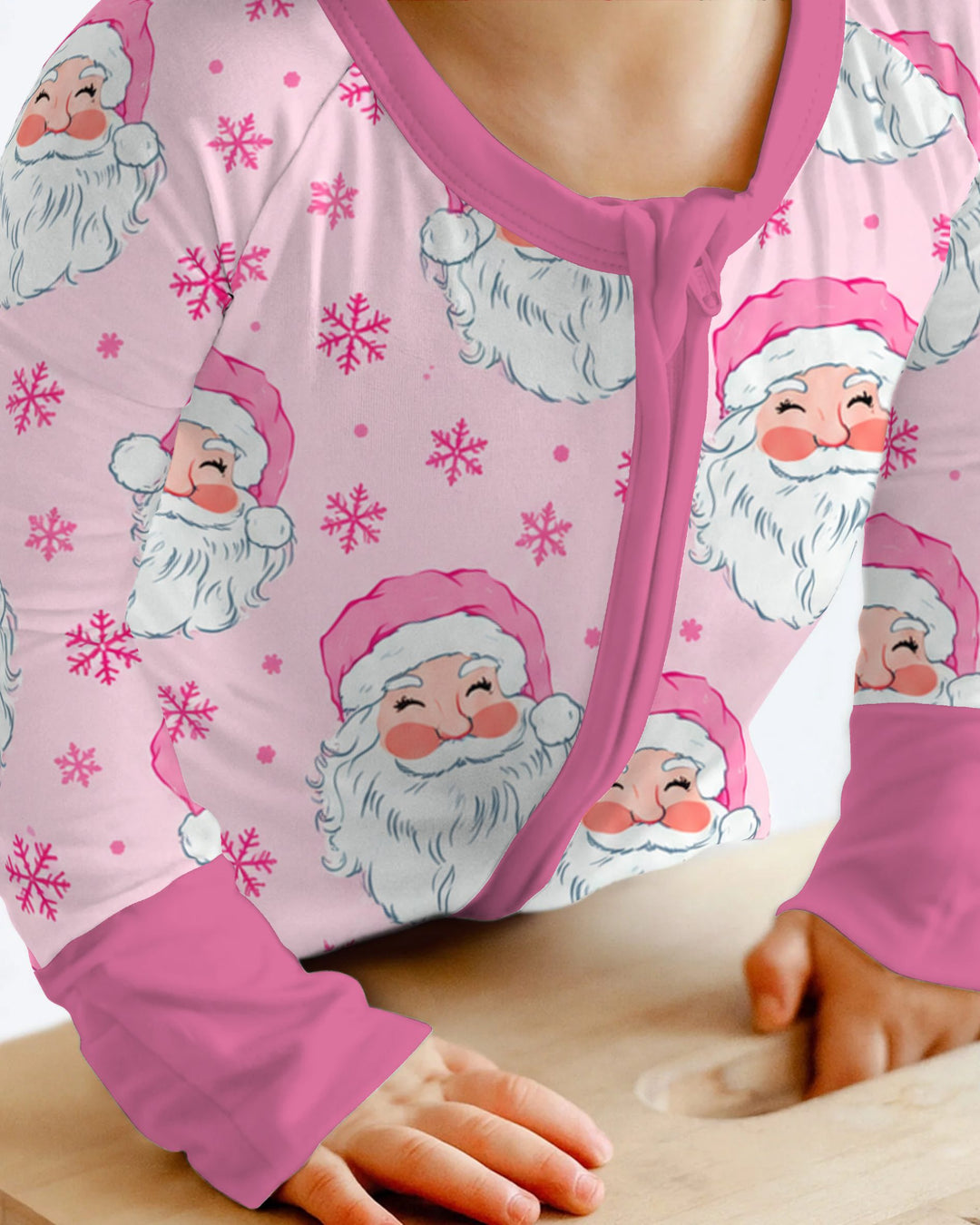 Pink Santa Snowflakes Bamboo Convertible Zippy