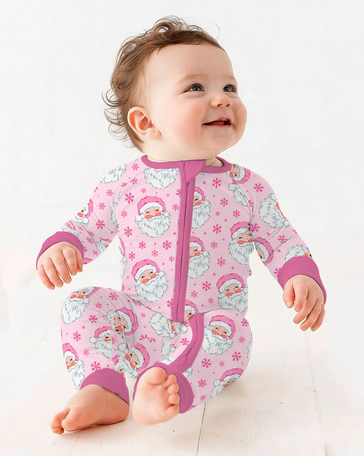 Pink Santa Snowflakes Bamboo Convertible Zippy