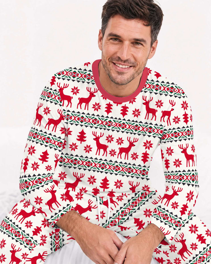 Nordic Reindeer Christmas Bamboo Men's Pajama Set