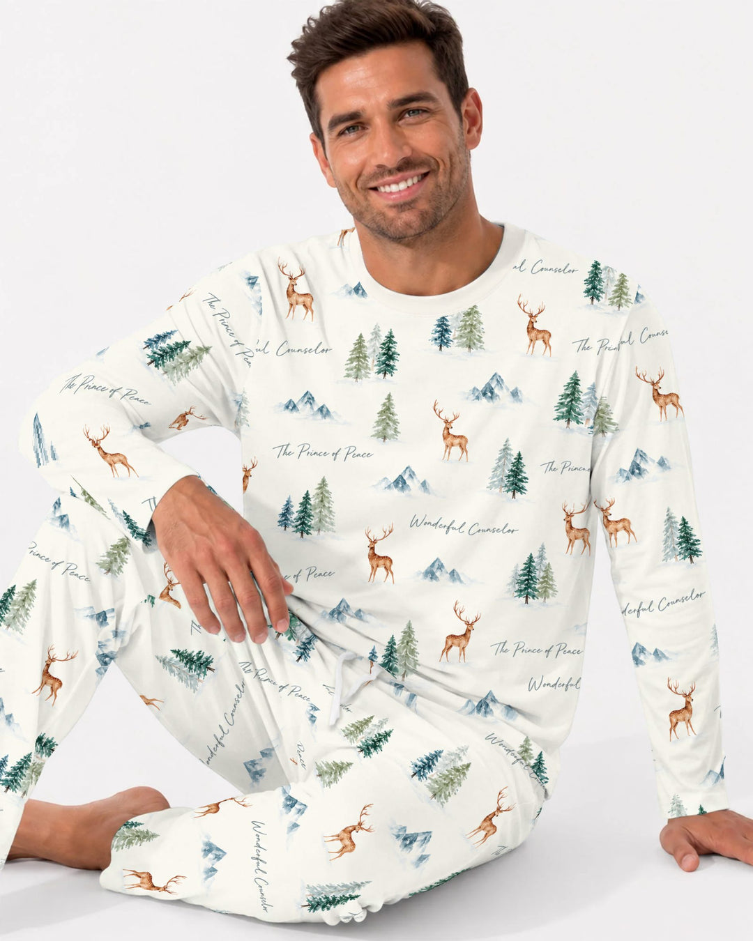 Prince of Peace Winter Woodland Bamboo Men's Pajama Set