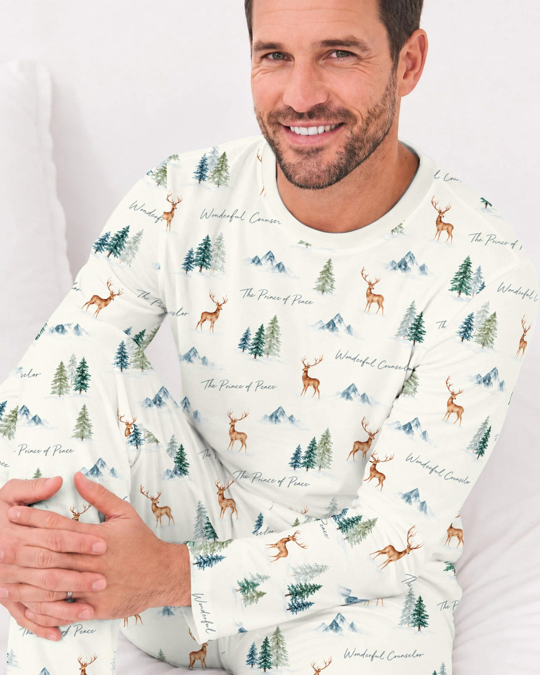 Prince of Peace Winter Woodland Bamboo Men's Pajama Set