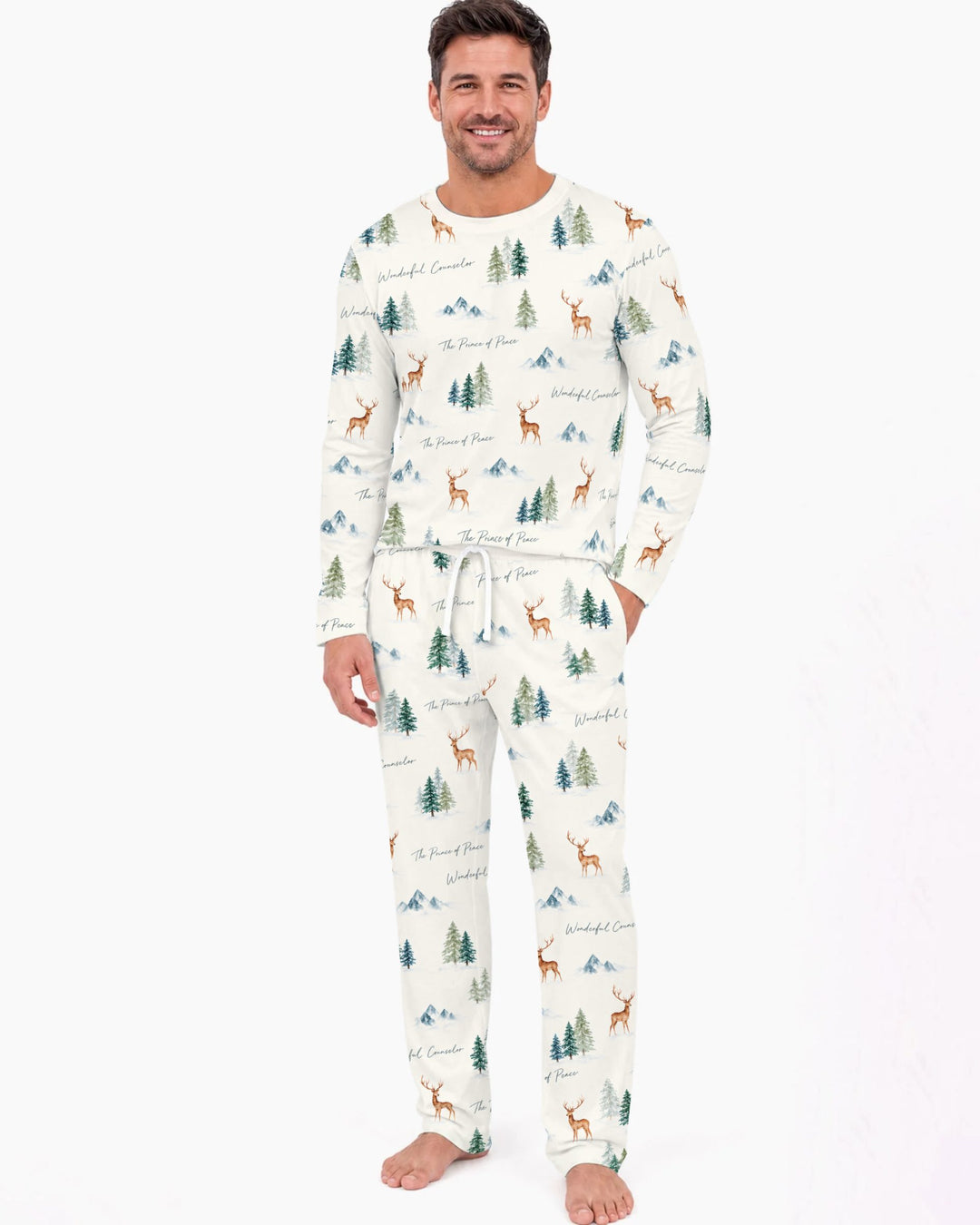 Prince of Peace Winter Woodland Bamboo Men's Pajama Set