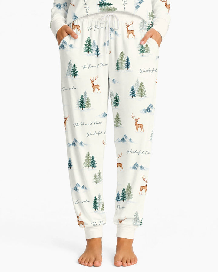 Prince of Peace Winter Woodland Bamboo Women Pajama Set