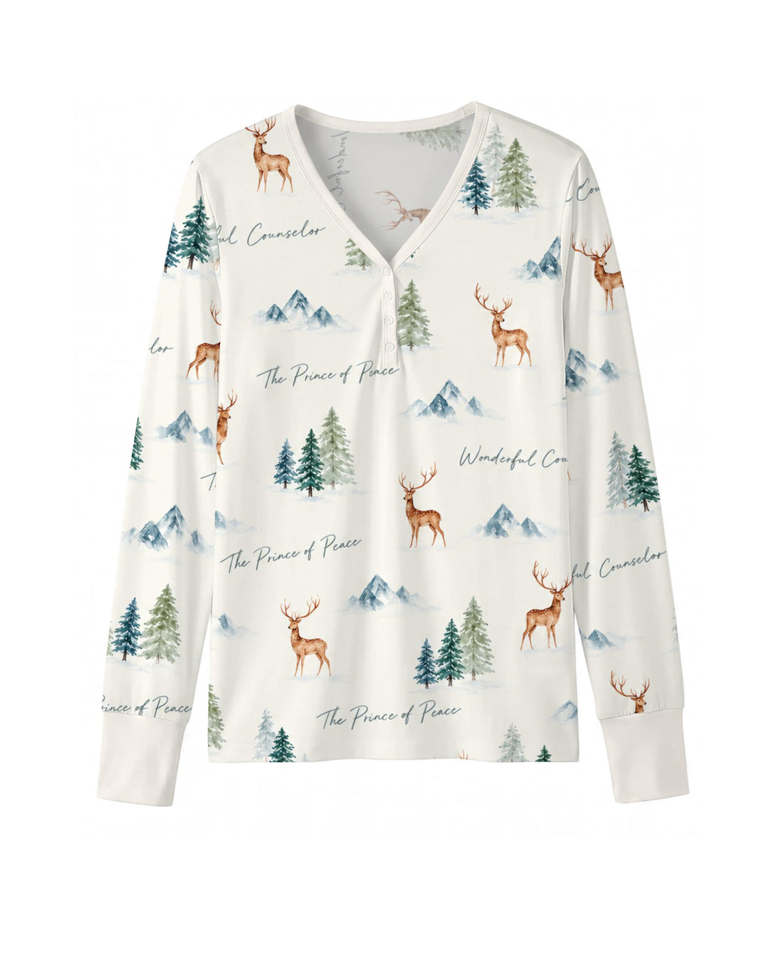 Prince of Peace Winter Woodland Bamboo Women Pajama Set