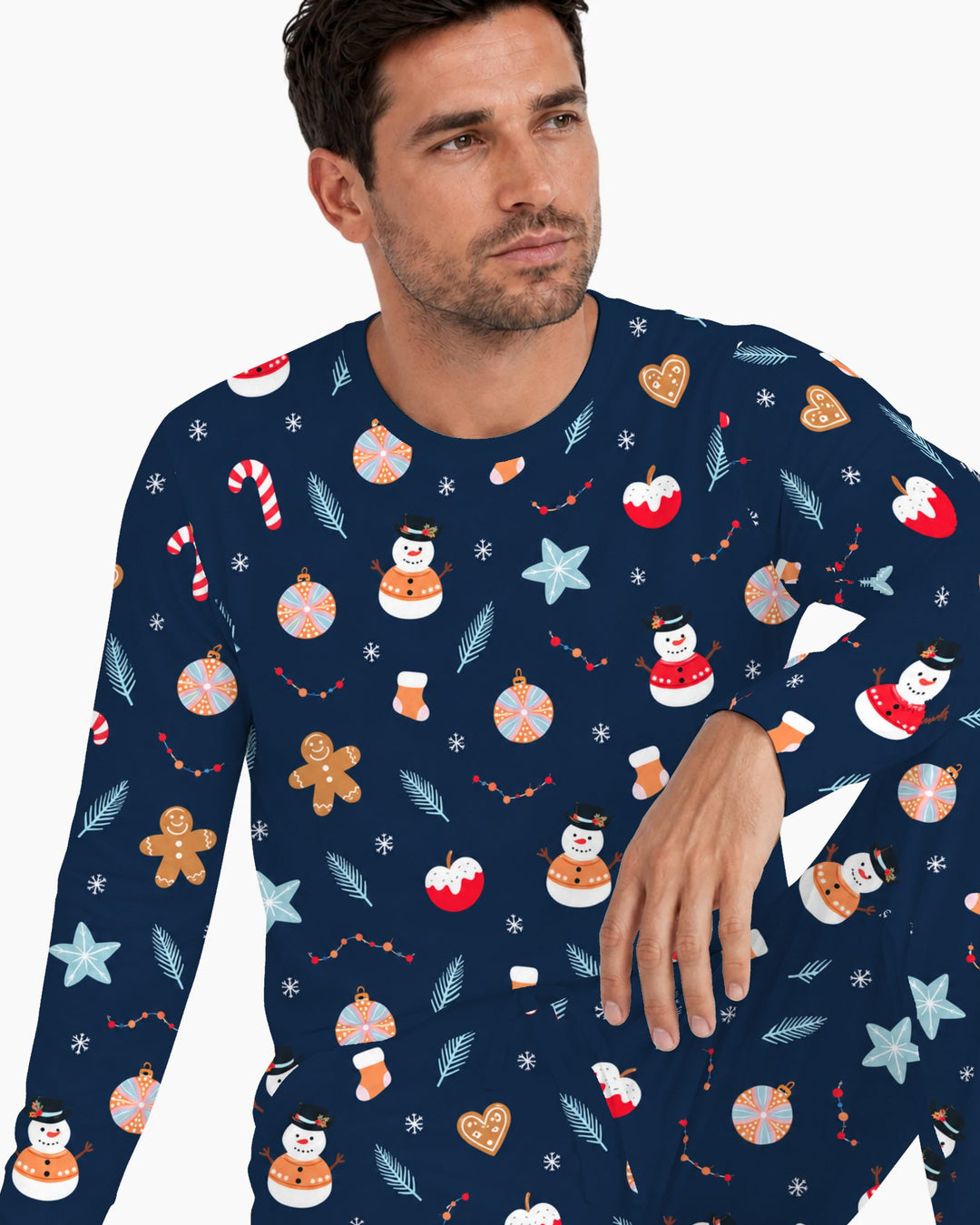 Midnight Snowman Christmas Treats Bamboo Men's Pajama Set