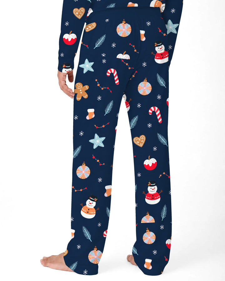 Midnight Snowman Christmas Treats Bamboo Men's Pajama Set