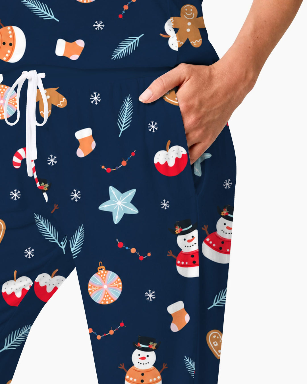 Midnight Snowman Christmas Treats Bamboo Women Pajama Set