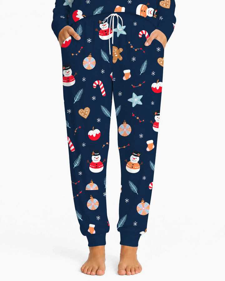Midnight Snowman Christmas Treats Bamboo Women Pajama Set