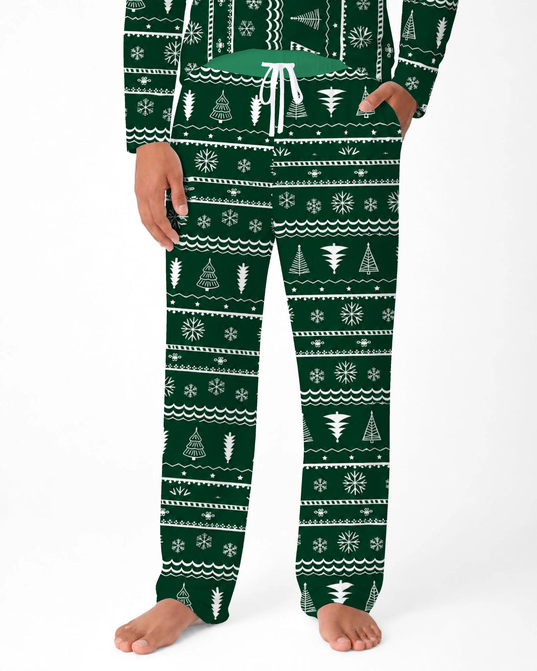 Evergreen Nordic Christmas Trees Bamboo Men's Pajama Set