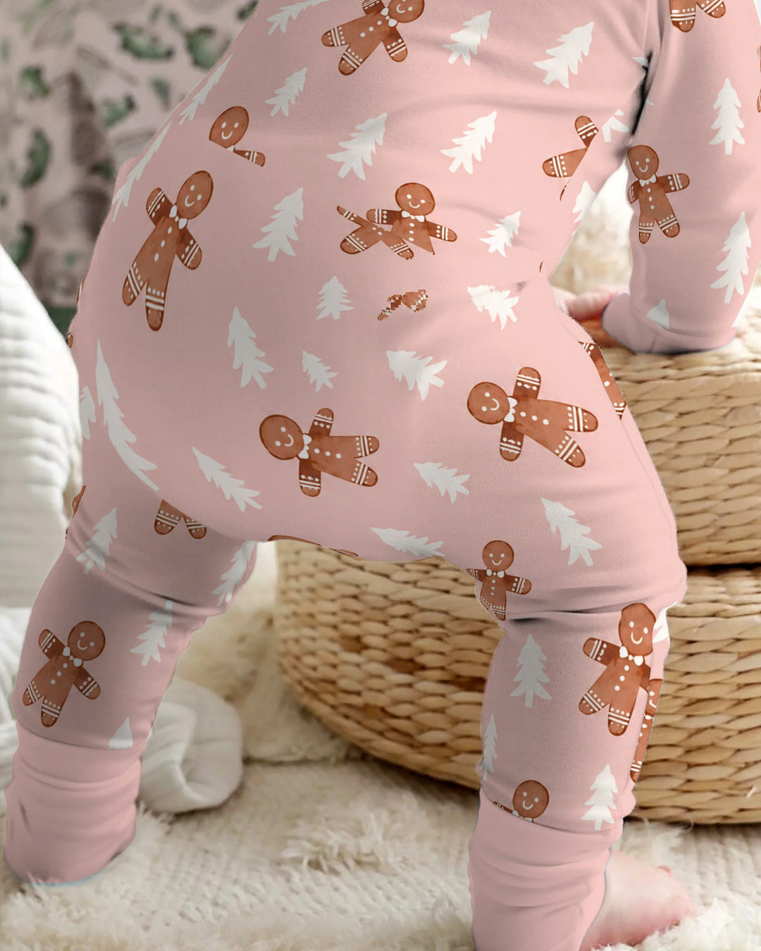 Pink Gingerbread Christmas Forest Bamboo Convertible Zippy