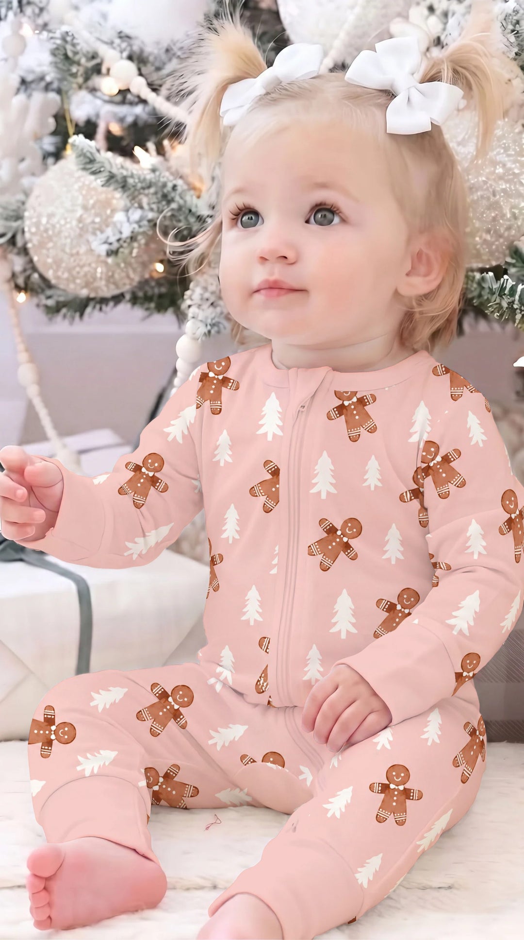 Pink Gingerbread Christmas Forest Bamboo Convertible Zippy