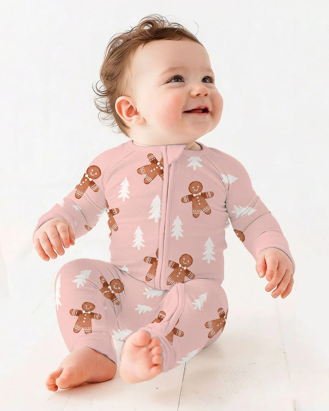 Pink Gingerbread Christmas Forest Bamboo Convertible Zippy