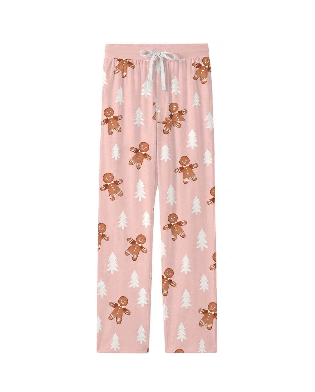 Pink Gingerbread Christmas Forest Bamboo Men's Pajama Set