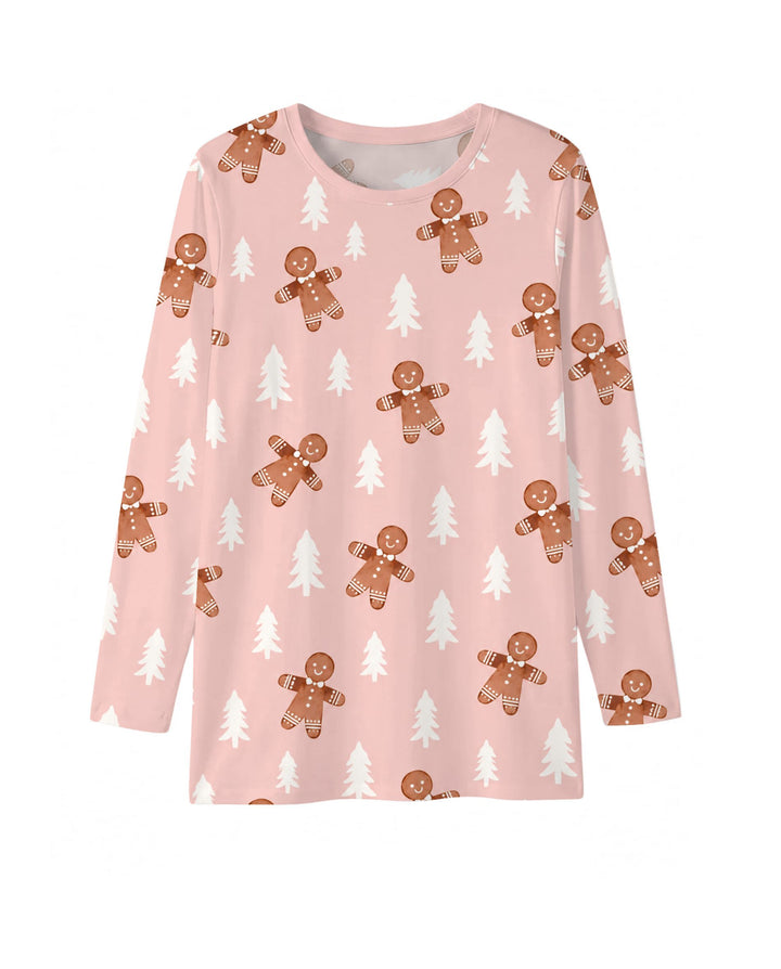 Pink Gingerbread Christmas Forest Bamboo Men's Pajama Set
