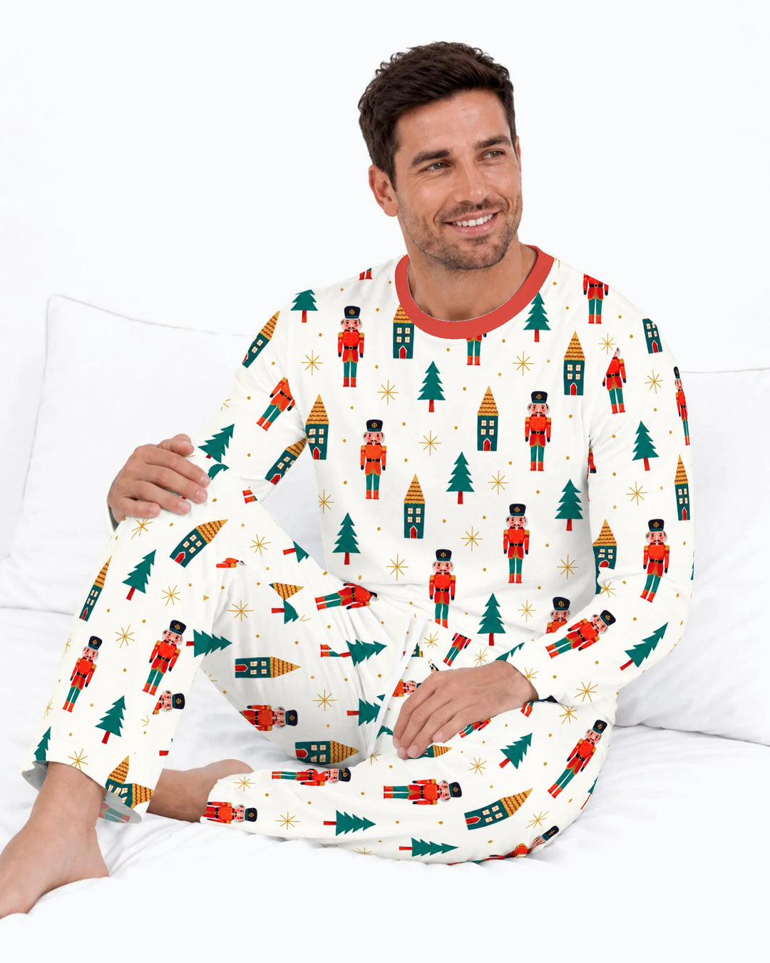 Classic Nutcracker Christmas Village Bamboo Men's Pajama Set