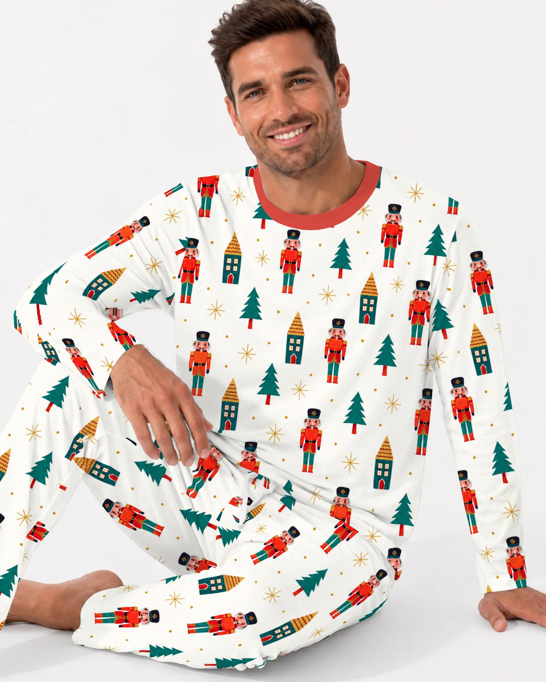 Classic Nutcracker Christmas Village Bamboo Men's Pajama Set