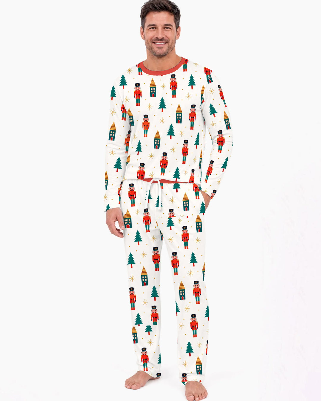 Classic Nutcracker Christmas Village Bamboo Men's Pajama Set