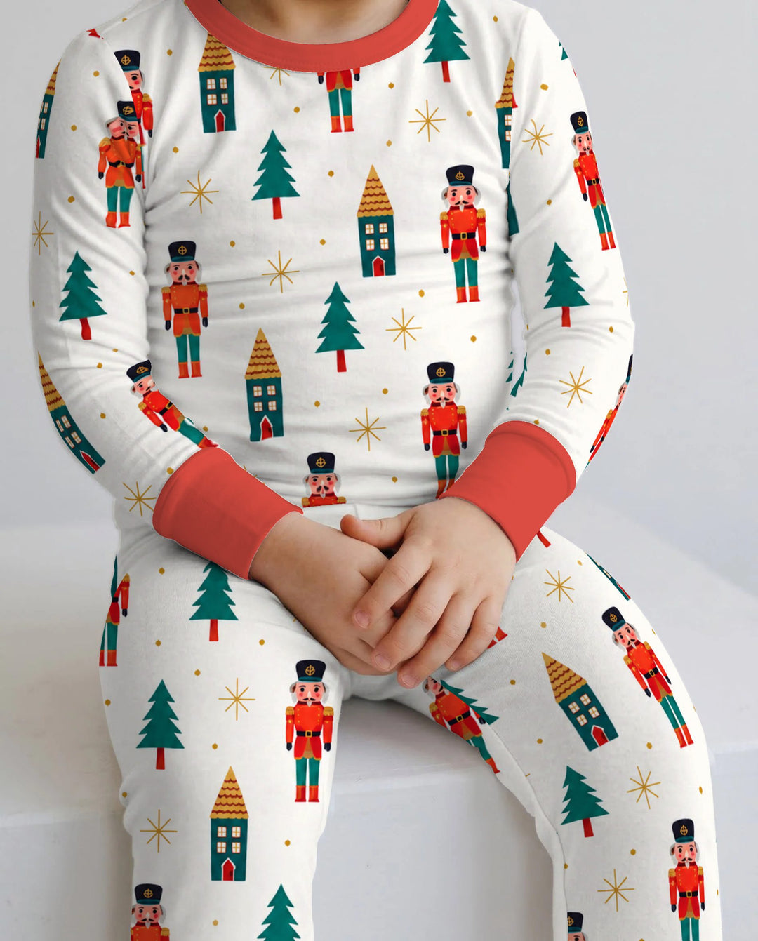 Classic Nutcracker Christmas Village Bamboo Two Piece Long Sleeve Pajama Set