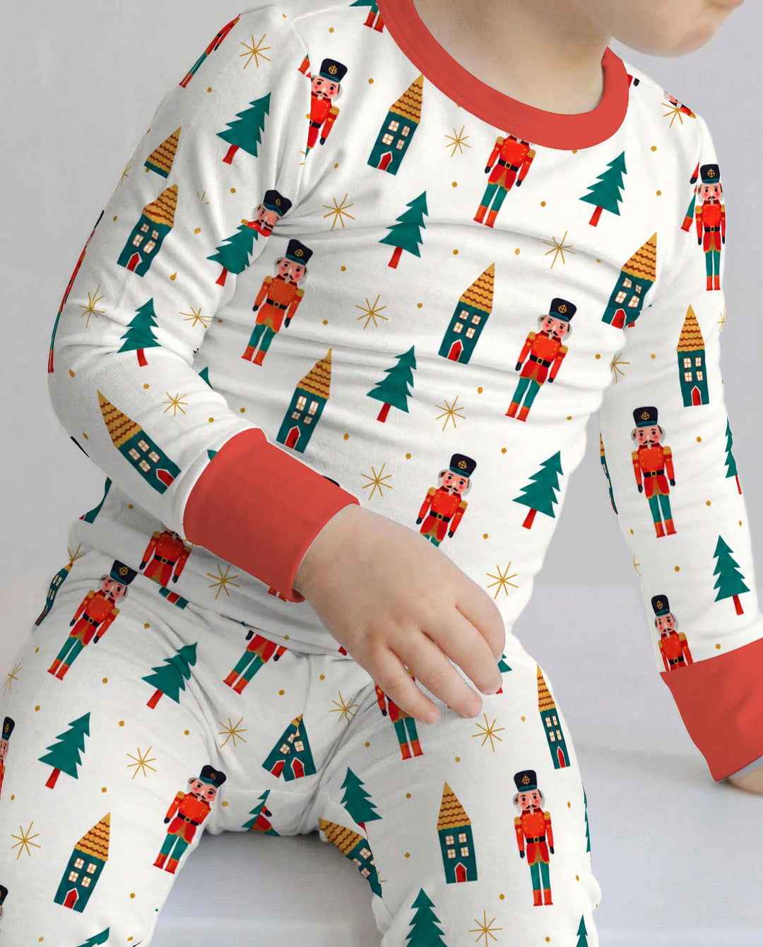 Classic Nutcracker Christmas Village Bamboo Two Piece Long Sleeve Pajama Set