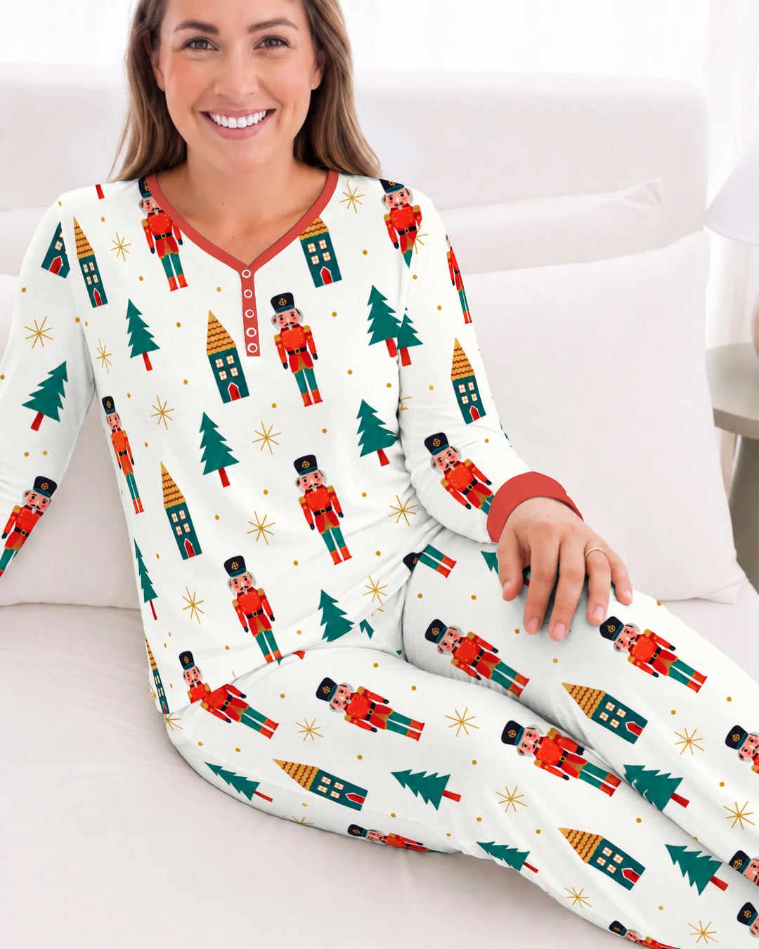 Classic Nutcracker Christmas Village Bamboo Women Pajama Set