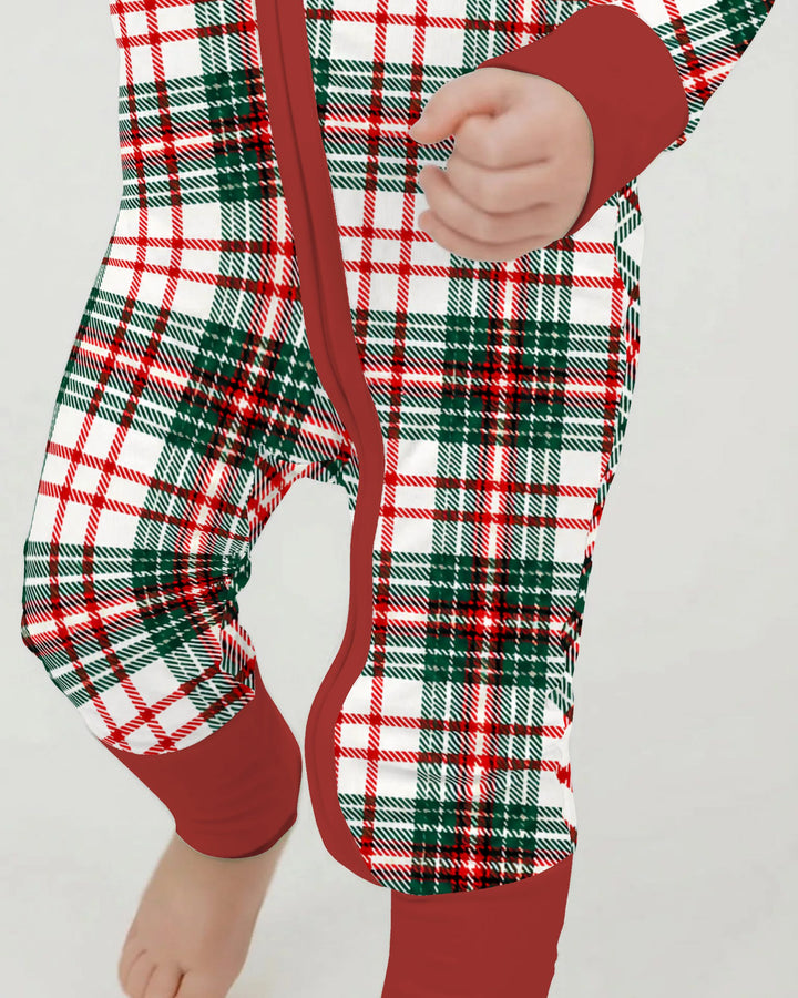 Classic Christmas Tartan Plaid Bamboo Convertible Zippy
