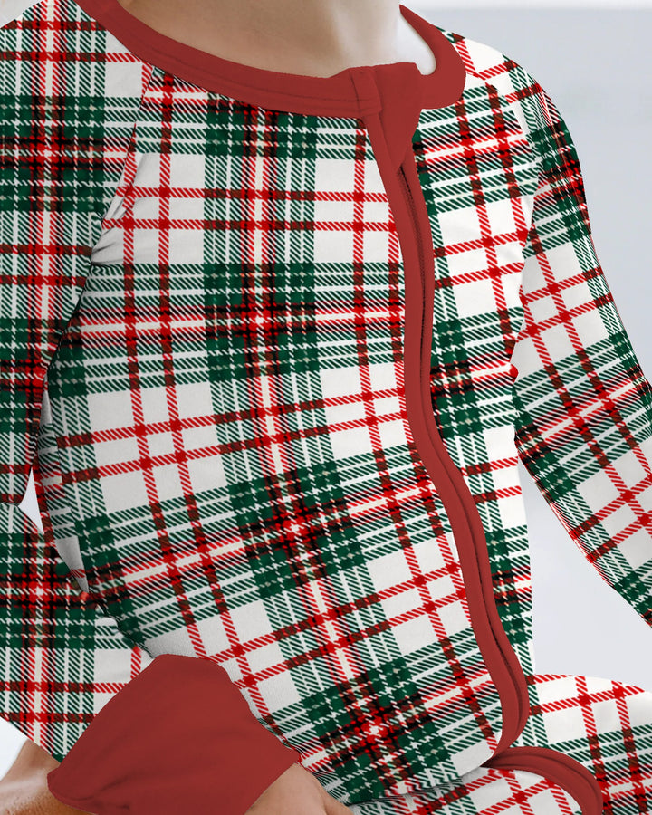 Classic Christmas Tartan Plaid Bamboo Convertible Zippy