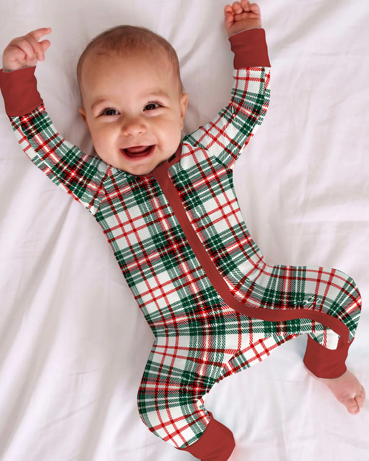 Classic Christmas Tartan Plaid Bamboo Convertible Zippy