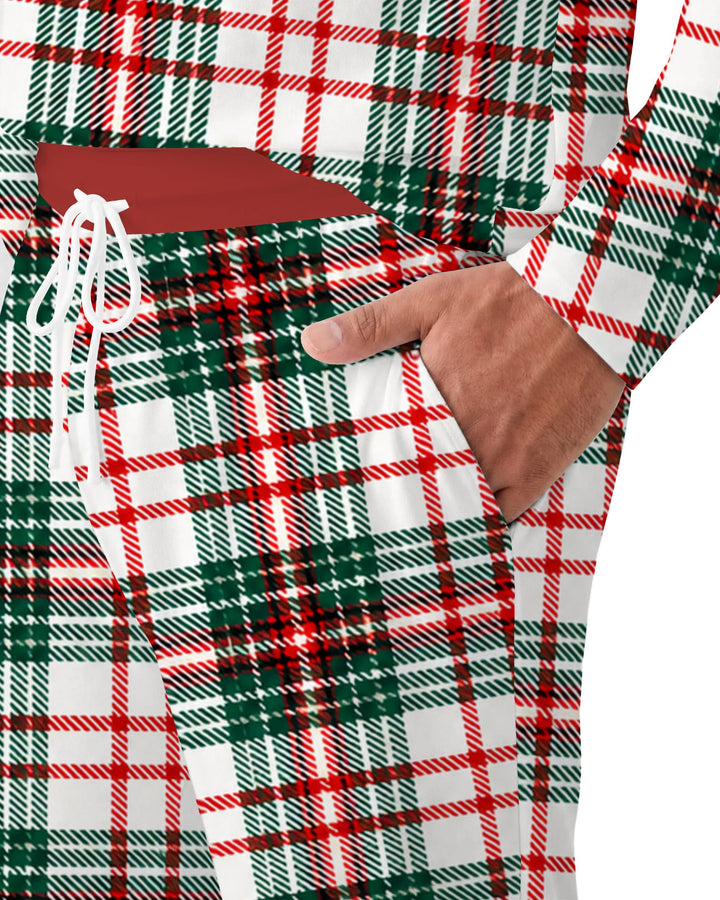 Classic Christmas Tartan Plaid Bamboo Men's Pajama Set
