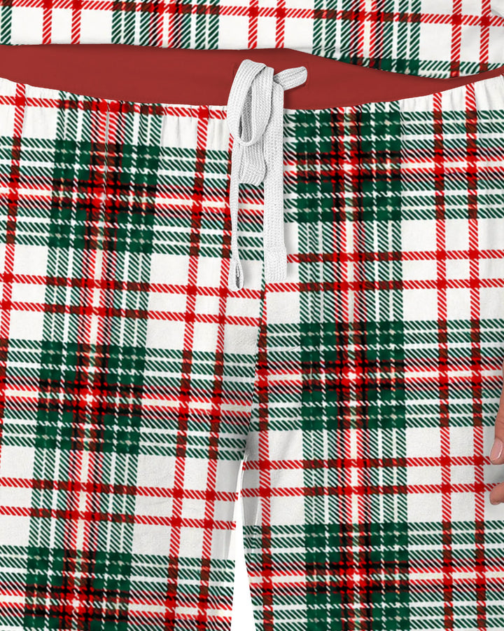 Classic Christmas Tartan Plaid Bamboo Men's Pajama Set