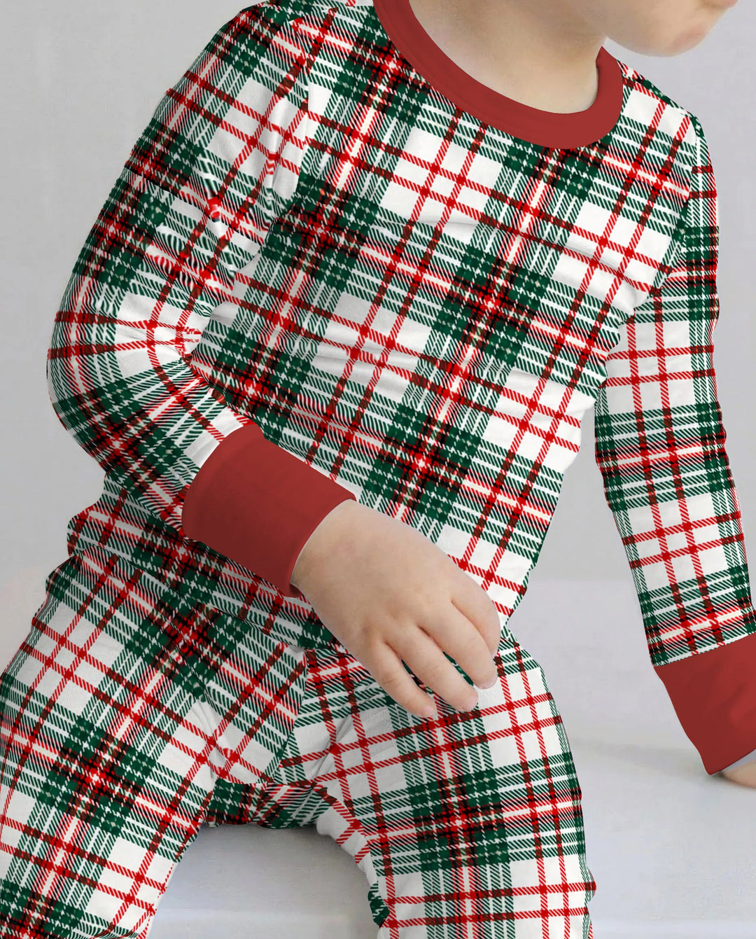 Classic Christmas Tartan Plaid Bamboo Two Piece Long Sleeve Pajama Set