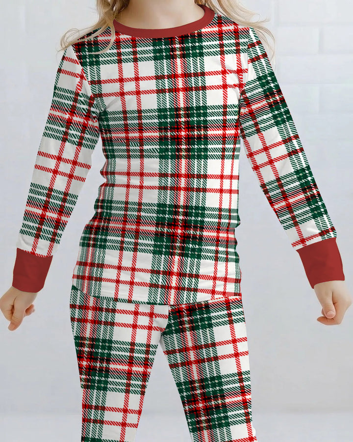 Classic Christmas Tartan Plaid Bamboo Two Piece Long Sleeve Pajama Set