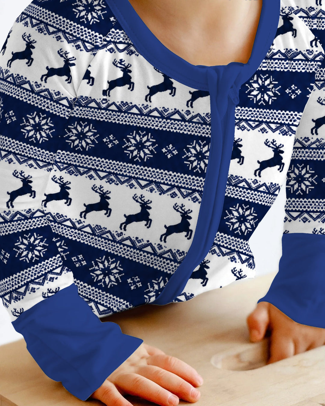 Navy Nordic Reindeer Fair Isle Bamboo Convertible Zippy