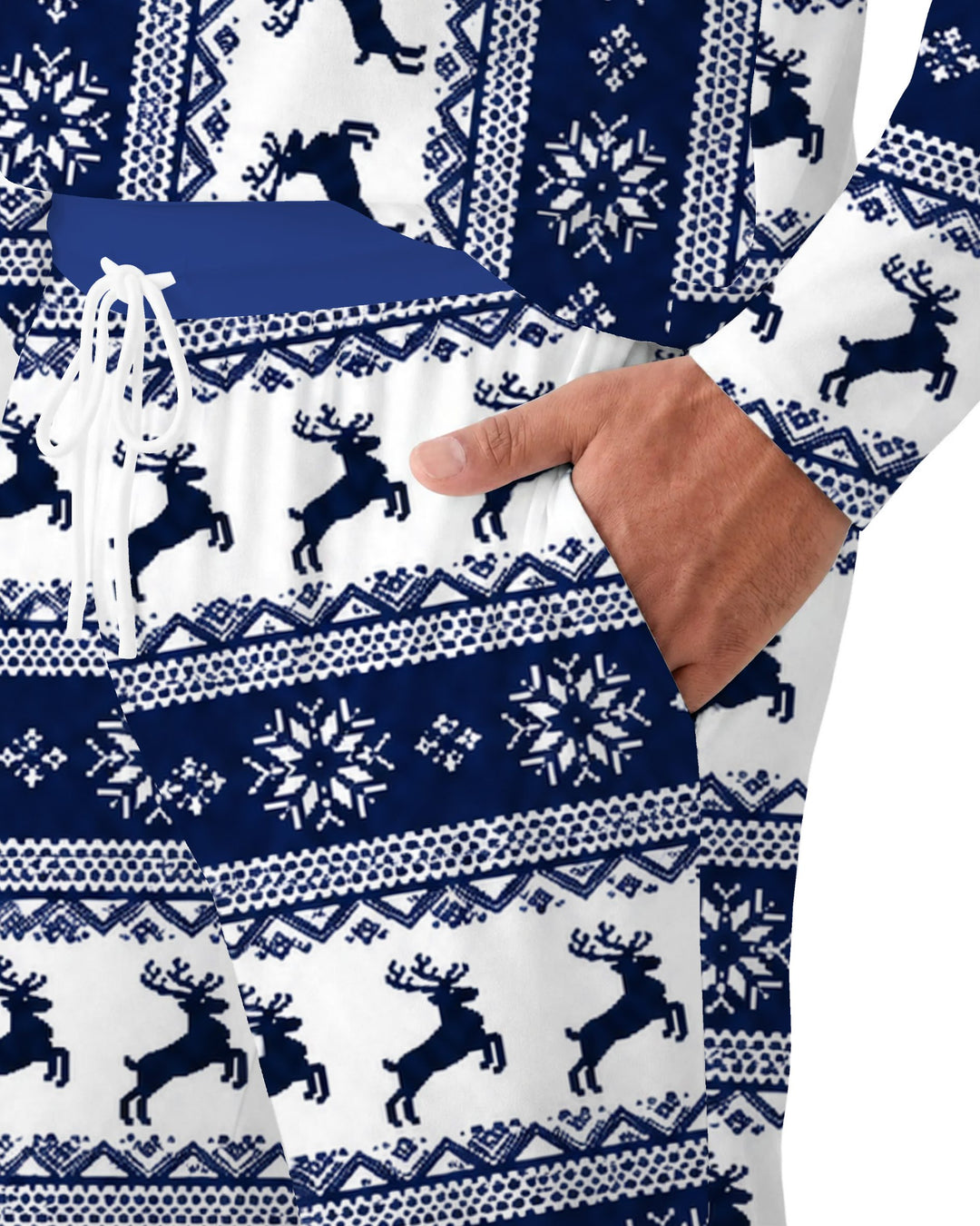 Navy Nordic Reindeer Fair Isle Bamboo Men's Pajama Set