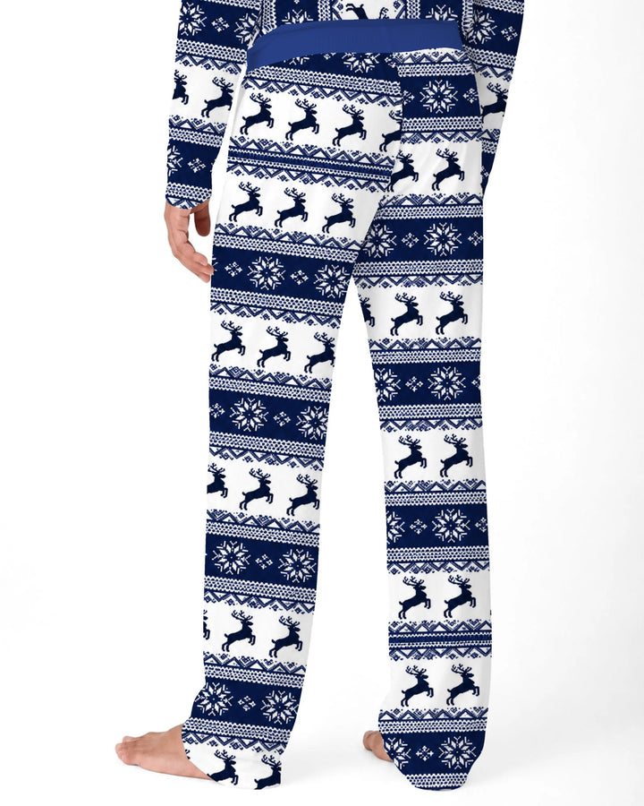 Navy Nordic Reindeer Fair Isle Bamboo Men's Pajama Set