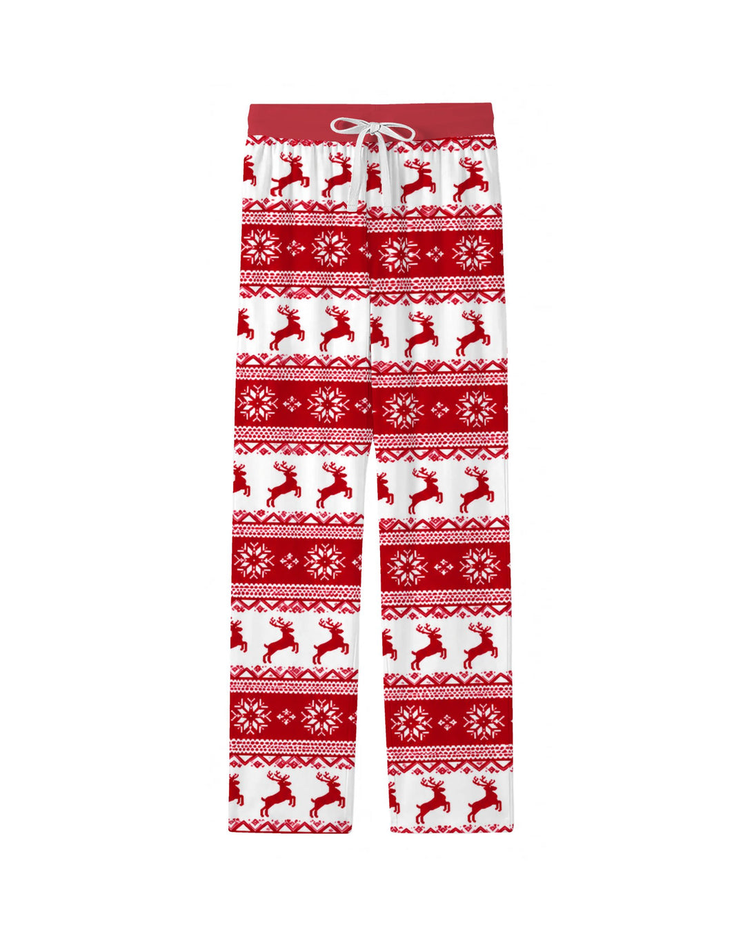 Red Nordic Reindeer Fair Isle Bamboo Men's Pajama Set