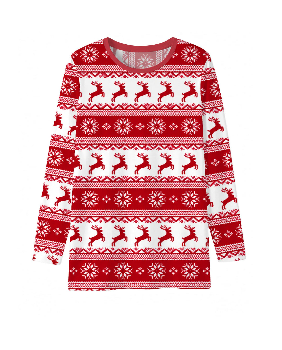 Red Nordic Reindeer Fair Isle Bamboo Men's Pajama Set