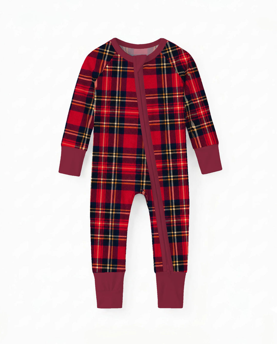 Classic Red Christmas Tartan Plaid Bamboo Convertible Zippy